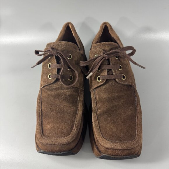 STEPHANE KELIAN Paris Brown Suede Leather Lace-up Shoes - Picture 4 of 12